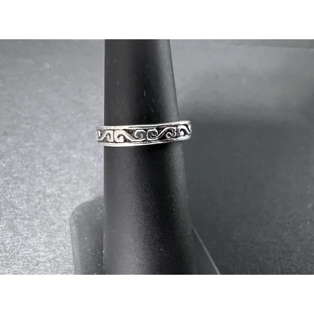 Sterling Silver Scrollwork Toe Ring Size 5 Adjustable Boho Beach Jewelry